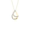 Gold Diamond Mom and Child Pendant Necklace